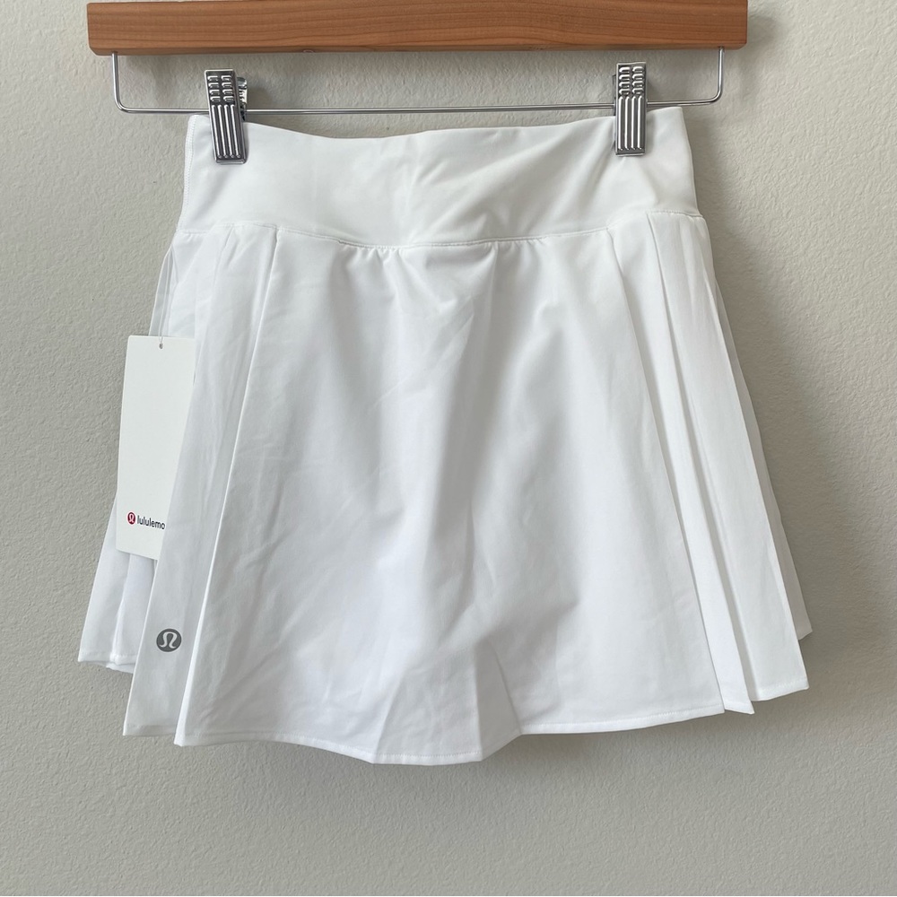 NWT Lululemon Side-Pleat High-Rise Tennis Skirt White Size 2